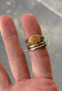 wax carved stacking band ring, uneven shape ring, thin silver band, thin bronze band, thin gold band