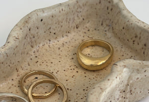 round top ring, rounded top ring, rounded top gold band, rounded top silver ring, round top bronze ring