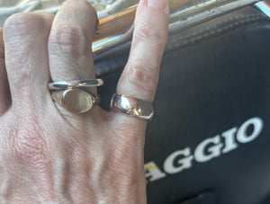 wax carved signet ring, signet ring, bronze signet ring, gold signet ring, silver signet ring, engravable signet ring