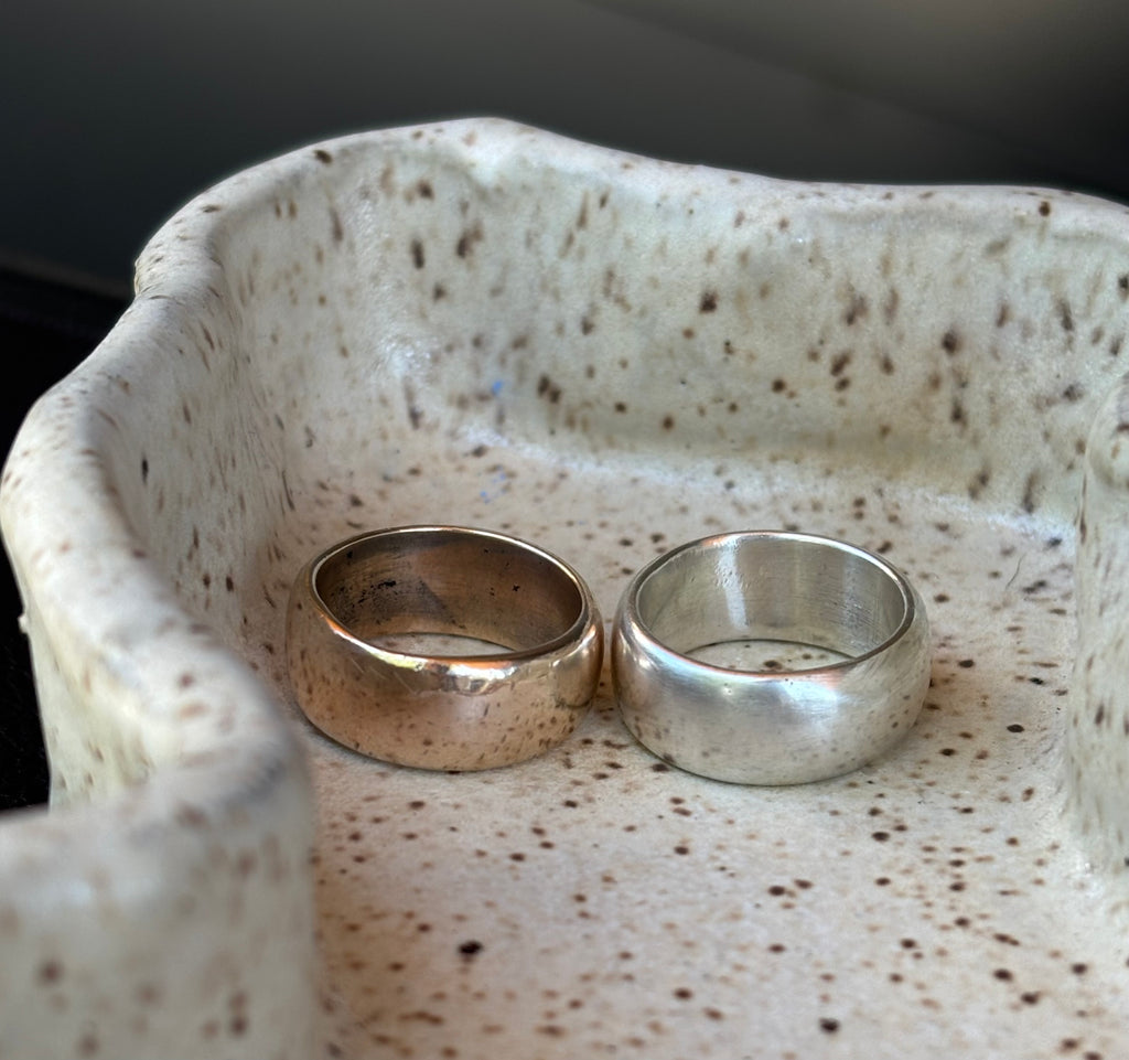 cigar band, comfort fit band, thick sterling band, thick ring band, heavy ring band, blank ring band, plain ring band