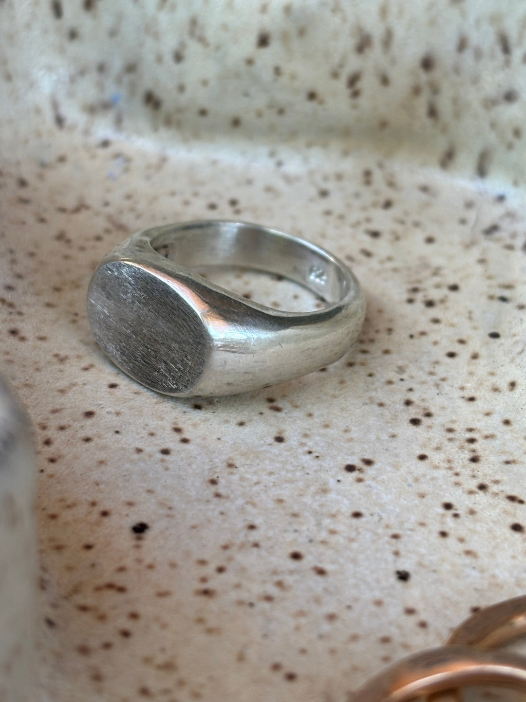 wax carved signet ring, signet ring, bronze signet ring, gold signet ring, silver signet ring, engravable signet ring