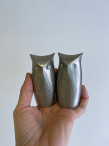 Vintage Pewter Owl S/P Shakers