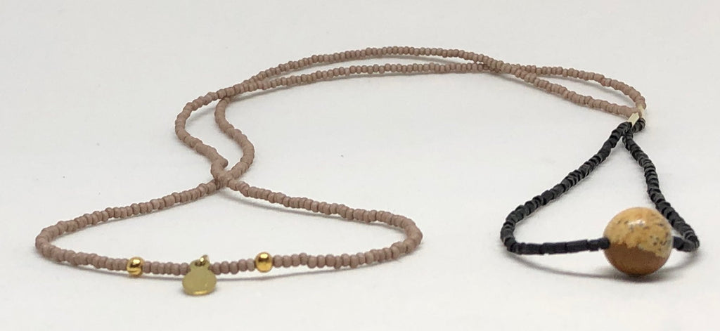 picture jasper bead hand strung beaded necklace small batch jewelry