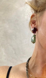 Ruby and Ruby Fruschite Earrings