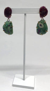 Ruby and Ruby Fruschite Earrings