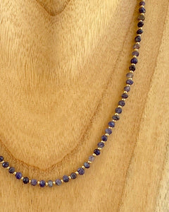 labradorite necklace small stones blue labradorite small batch jewelry handcrafted jewelry hand strung necklace 