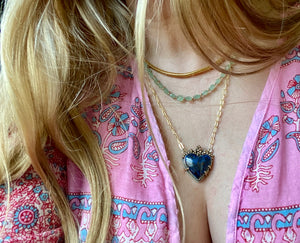 Deep Blue Heart Necklace