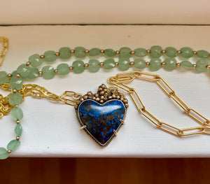 Deep Blue Heart Necklace