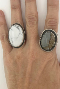 White Howlite Ring