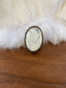 White Howlite Ring