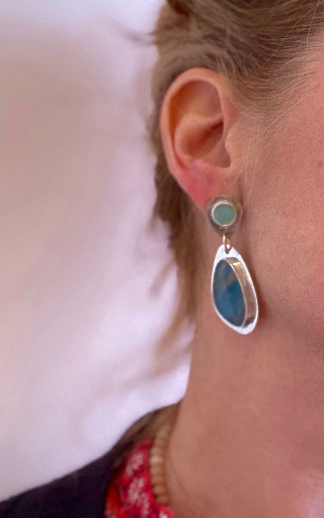 Blue Chalcedony/Blue Calcite Earrings