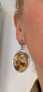 Blue Sapphire/Yellow Desert Stone Earrings
