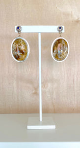 yellow agate earrings