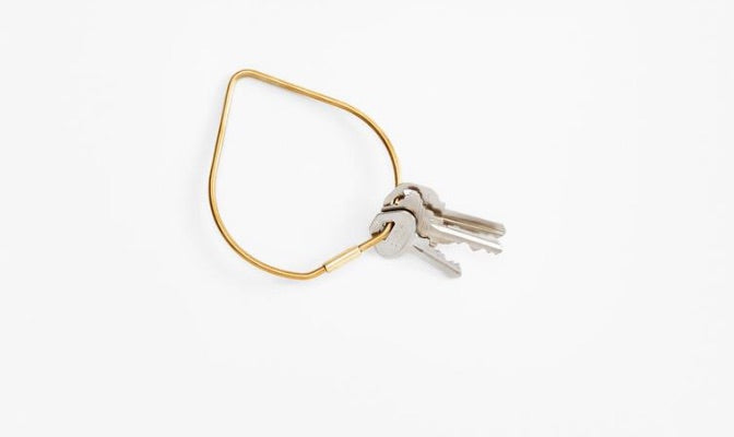 brass keyring, brass keychain, large brass shape keyring, minimalist keyring, minimalist keychain