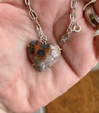 Fossilized Coral  Heart Necklace