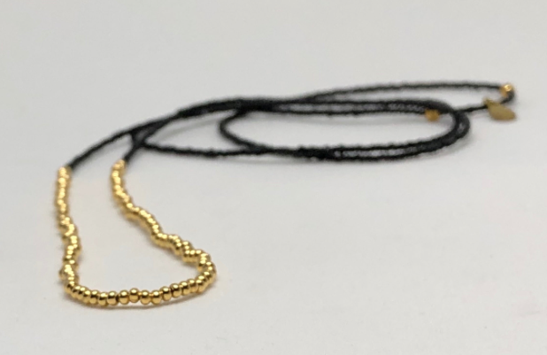 Bead Strand Black and Gold